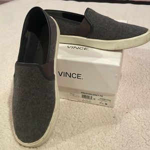 VINCE Grey Felt Slip On Sneakers Sz 7.5